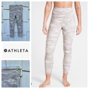 Athleta‎ Elation Tan Camouflage 7/8 Tight Legging Sz Small